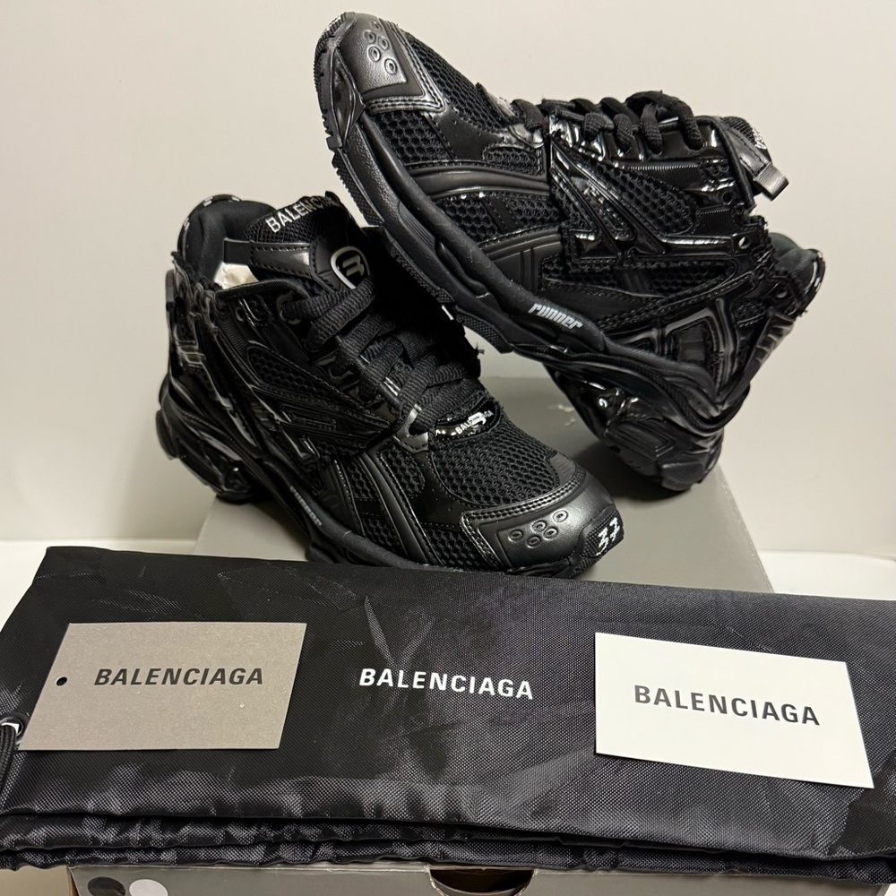 Balenciaga Runners Sneakers Triple Black EU 37 Platform Trainer Track Size 7